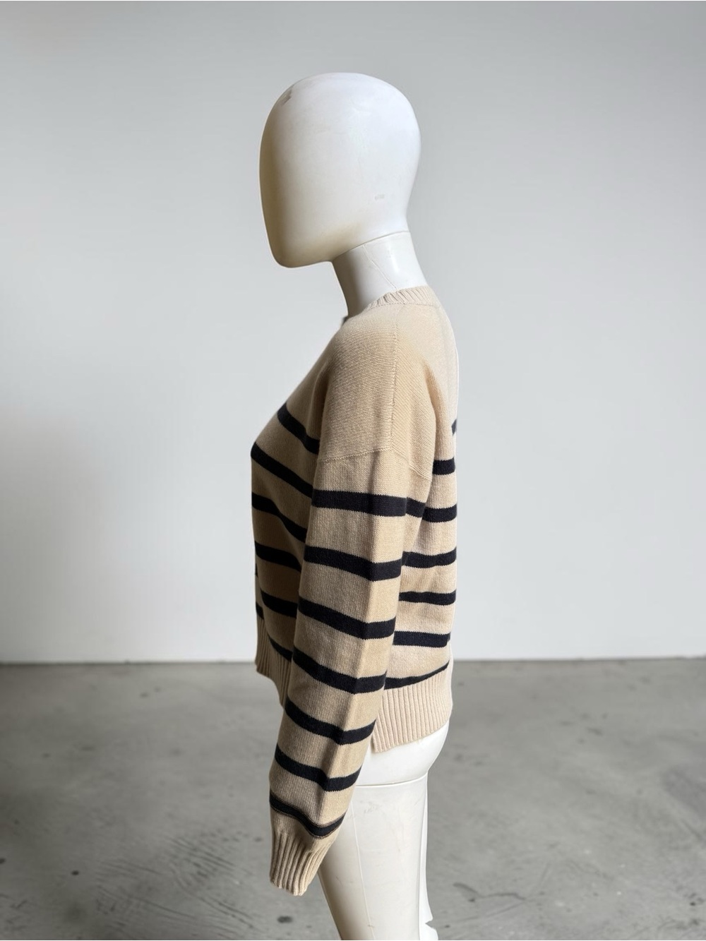 Brunello Cucinelli Beige striped cashmere sweater with monil chain - Picture 8 of 8